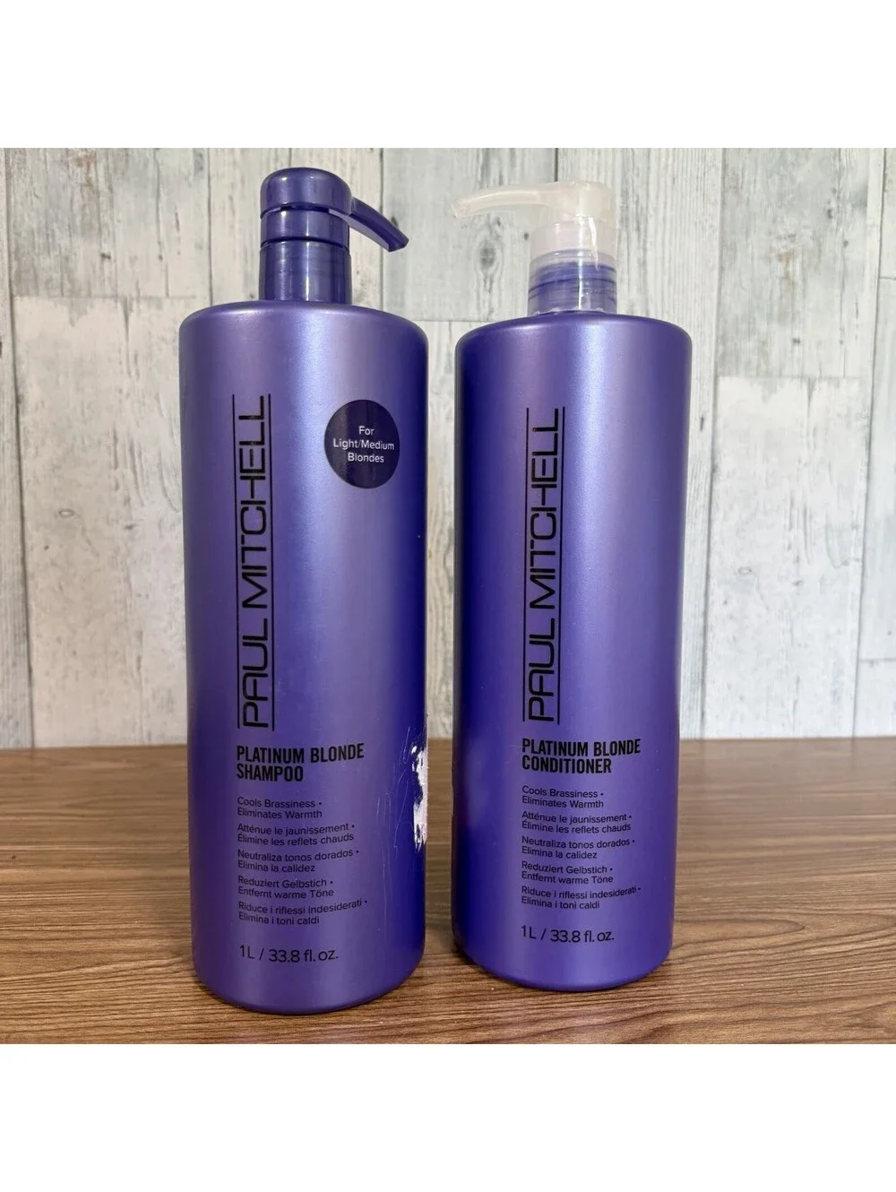 Paul Mitchell Platinum Blonde Shampoo & Conditioner 33.8 Oz Toning Blonde Hair